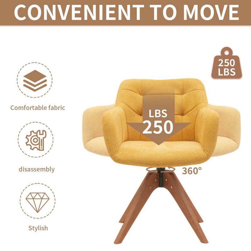Suede Black Modern Swivel Office Accent Arm Chair With Oak Wood Legs For Small Space(Set Of 2)_voghion.com