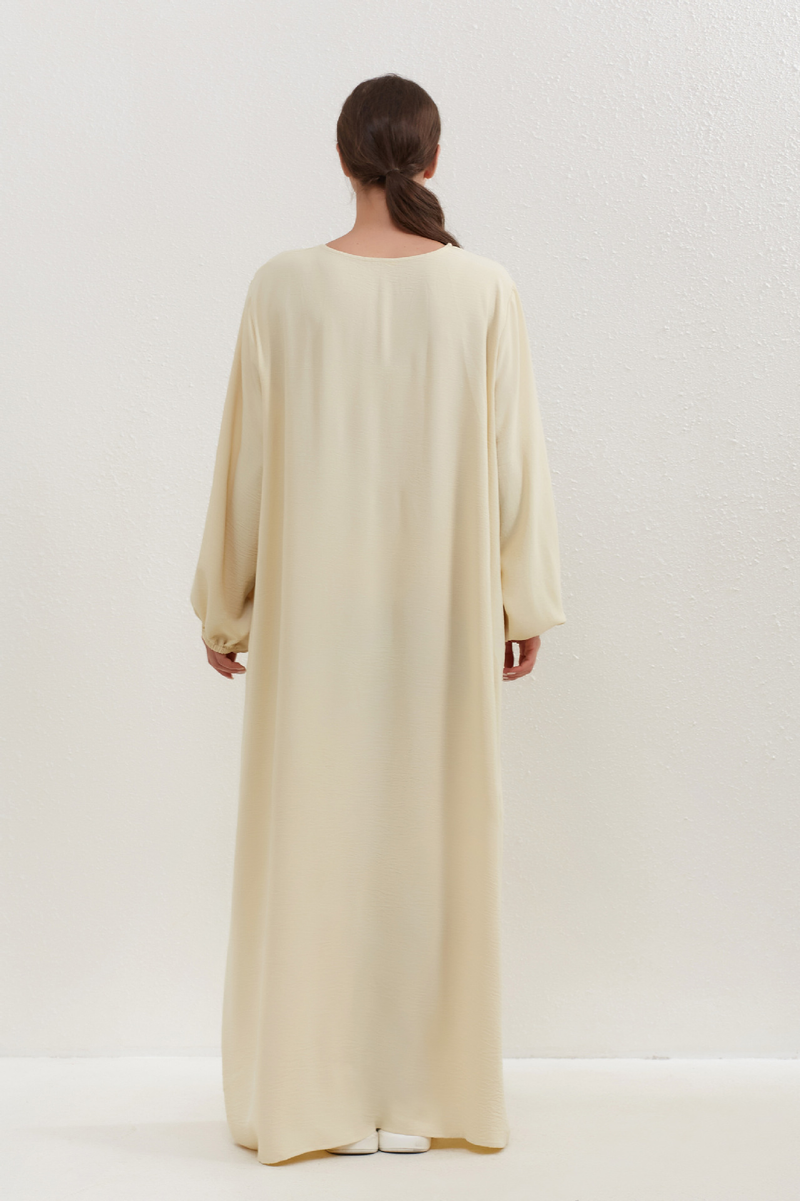 Women's Clothing Two Piece Set Solid Color Headscarf Robe Dress Ethnic Style_voghion.com