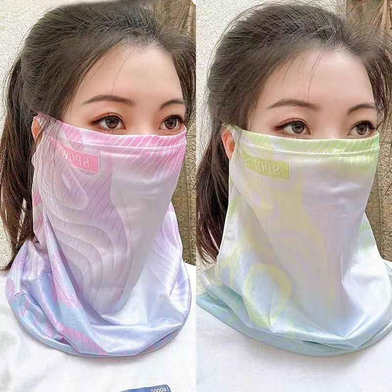 Cache-cou unisexe d'été, fin et respirant, pour le cyclisme, avec attache d'oreilles, protection solaire et anti-poussière. Protège-cou._voghion.com