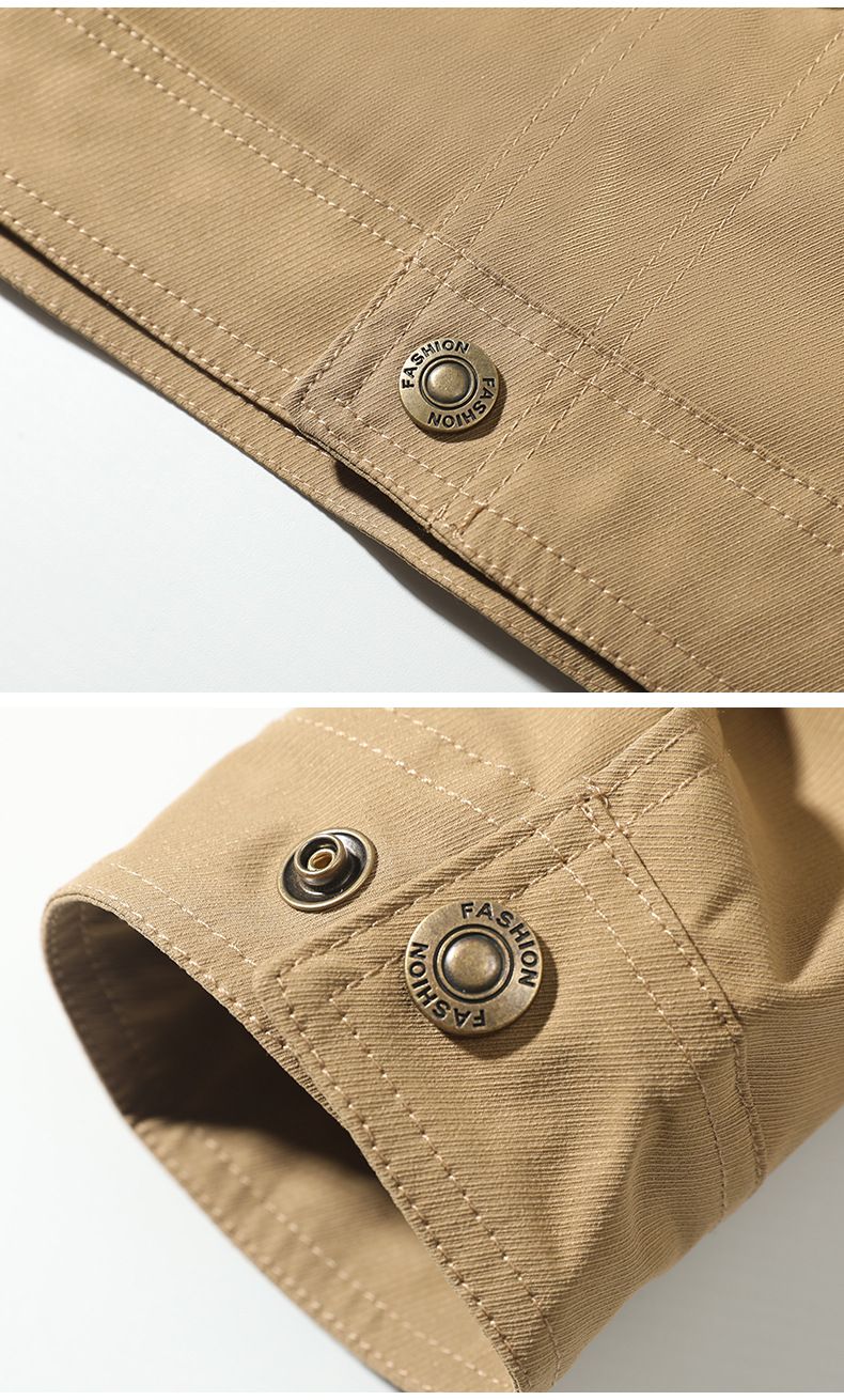 Men's Autumn Corduroy Jacket With Multiple Pockets, Slim Fit Casual Blazer For Daily Wear (Navy, Army Green, Khaki)_voghion.com