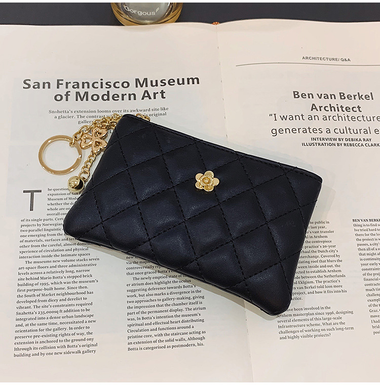 2023 kleine Brieftasche für Damen, kurzer Abschnitt, dünn, neuer Führerschein, Schlüsseltasche, Kartenhalter, Kamelie-Diamant-Reißverschluss, Münztasche_voghion.com
