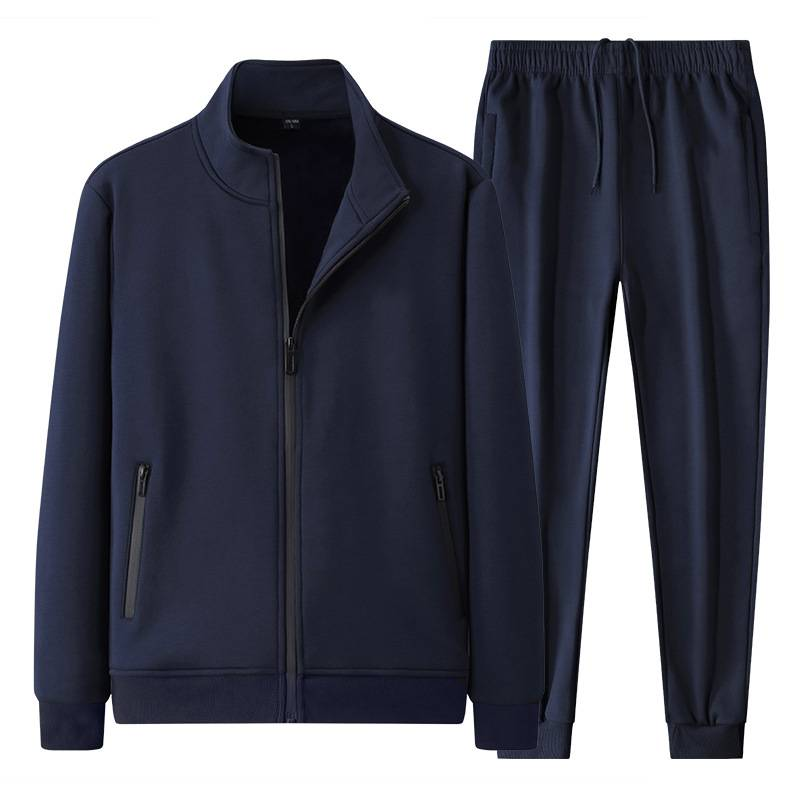 Men's Clothing Middle aged and elderly men's casual sports suits spring and autumn dad's suits plus velvet thick warm cardigan two piece jacket men_voghion.com