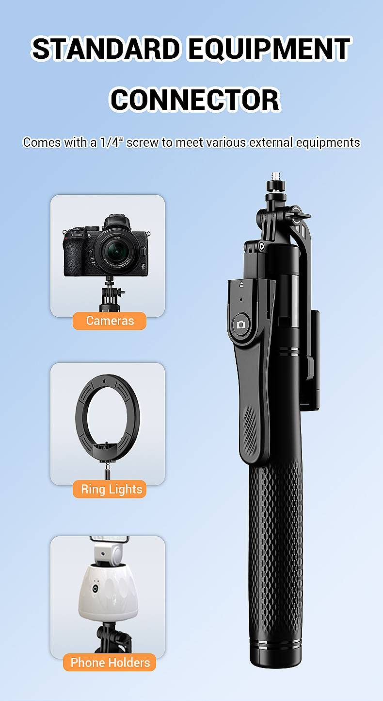 SelfieCom Selfie Stick K29 (2.15M+Bluetooth Remote Control+aluminum Alloy Tube+metal Keel Bracket)_voghion.com