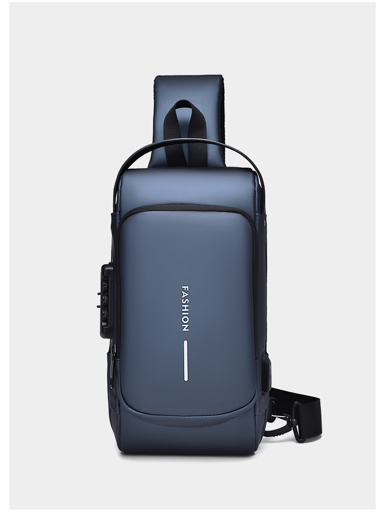 Men's Lightweight Crossbody Sling Bag - Waterproof Nylon Chest Bag For Travel, Gym & Daily Use, Large Capacity With Adjustable Strap_voghion.com