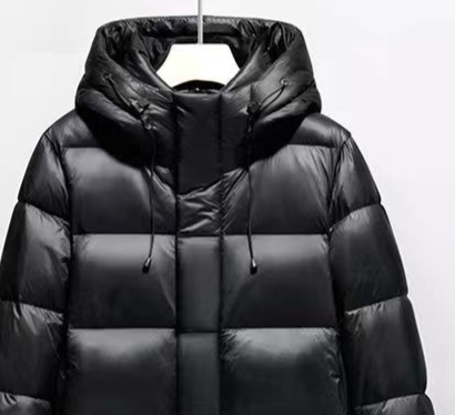 Męska długa, odblaskowa parka z odpinanym kapturem – puch gęsi 550FP w kolorze białym (czarny, M-3XL)_voghion.com