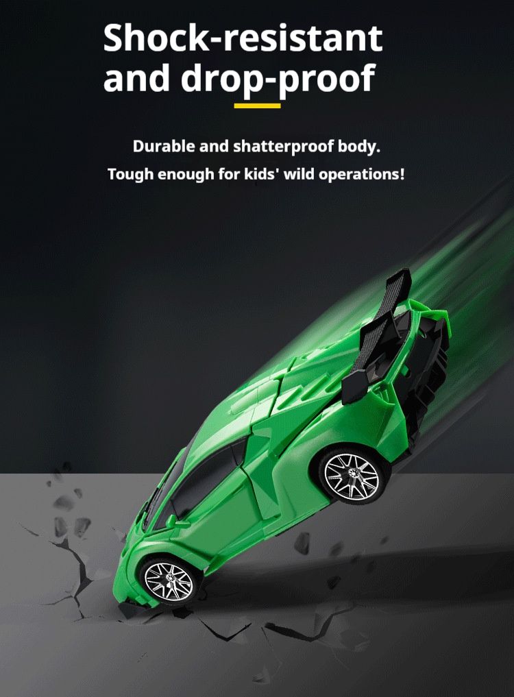 1:18 Auto-Transforming RC Car – Electric Model & Robot Toy With One-Key Morphing (2.4GHz Remote Control, LED Lights, For Boys & Girls_voghion.com