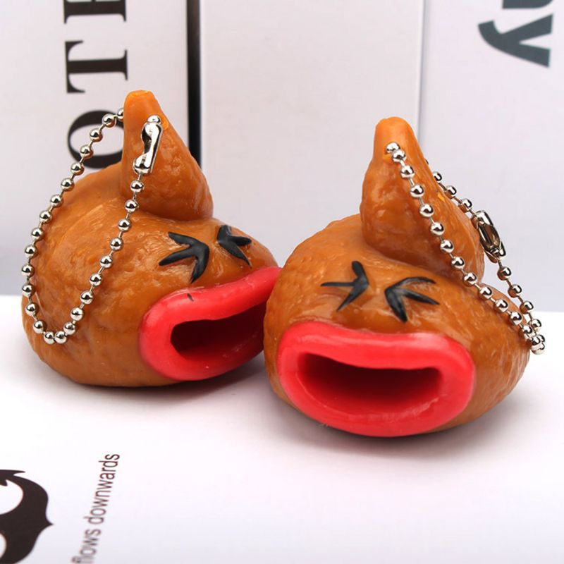 ToysMall Prank Poop Pendant Anti-stress Quick Recovery Vivid Out Tongues Tricky Poop Toys for Relax_voghion.com