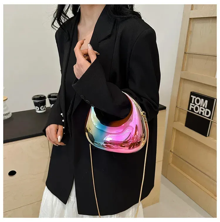 2025 Pochette da sera in acrilico trasparente da donna, borsa a tracolla alla moda, mezzaluna, borse da sposa, festa, tote, da donna 250614l_voghion.com