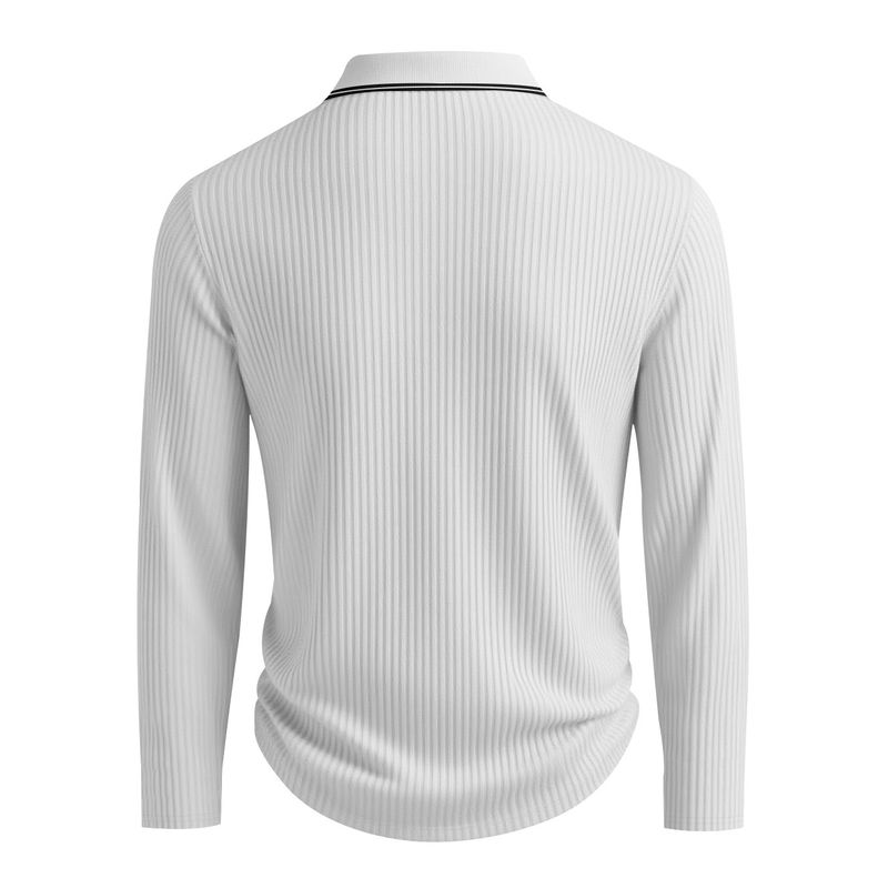 Premium-Langarm-Poloshirt für Herren – atmungsaktives und dehnbares Gewebe, bequeme Passform, mehrere Farben für einen lässigen und sportlichen Stil_voghion.com