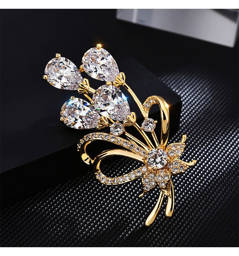 Zircone semplice e alla moda, spilla, accessori per abbigliamento, spilla a forma di fiore, dritta_voghion.com