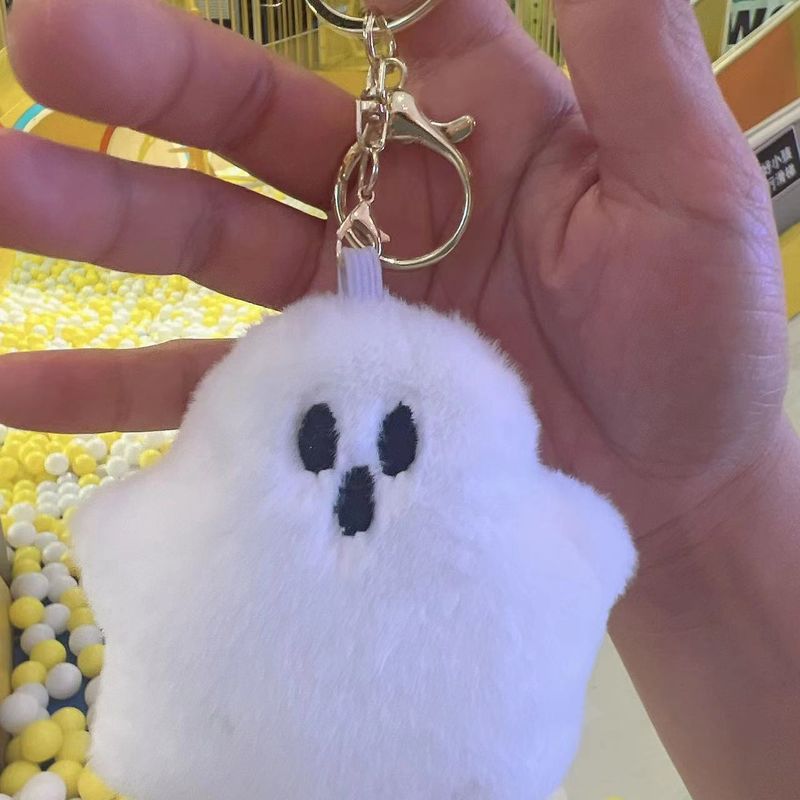 Halloween Ghost Keychain Plush Toy - Cute Backpack Accessory For Couples, Friends & Halloween Decor (10cm Height, PP Cotton Filling, Soft Short Plush)_voghion.com