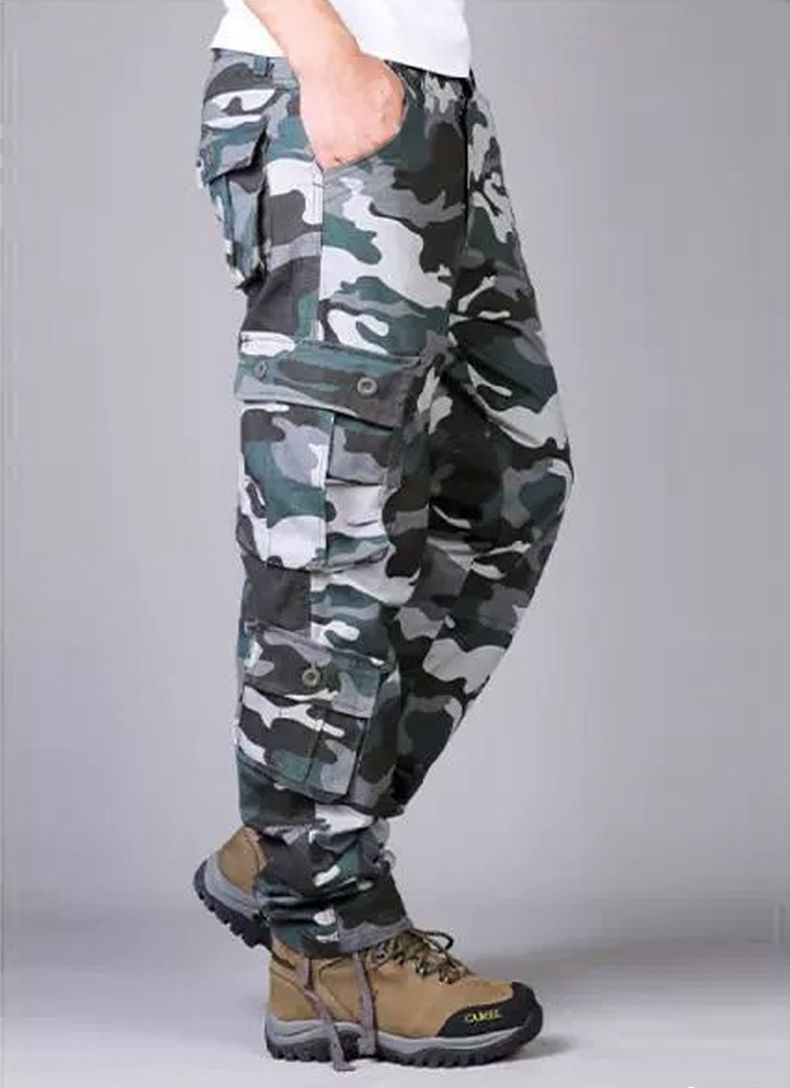 Men's Multi-Pocket Tactical Cargo Pants - Durable Outdoor Work Pants With Camo Design, Comfort Fit For Hiking, Travel & Daily Wear_voghion.com