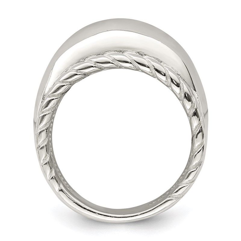 Sterling Silver Twisted Dome Stacked Ring_voghion.com