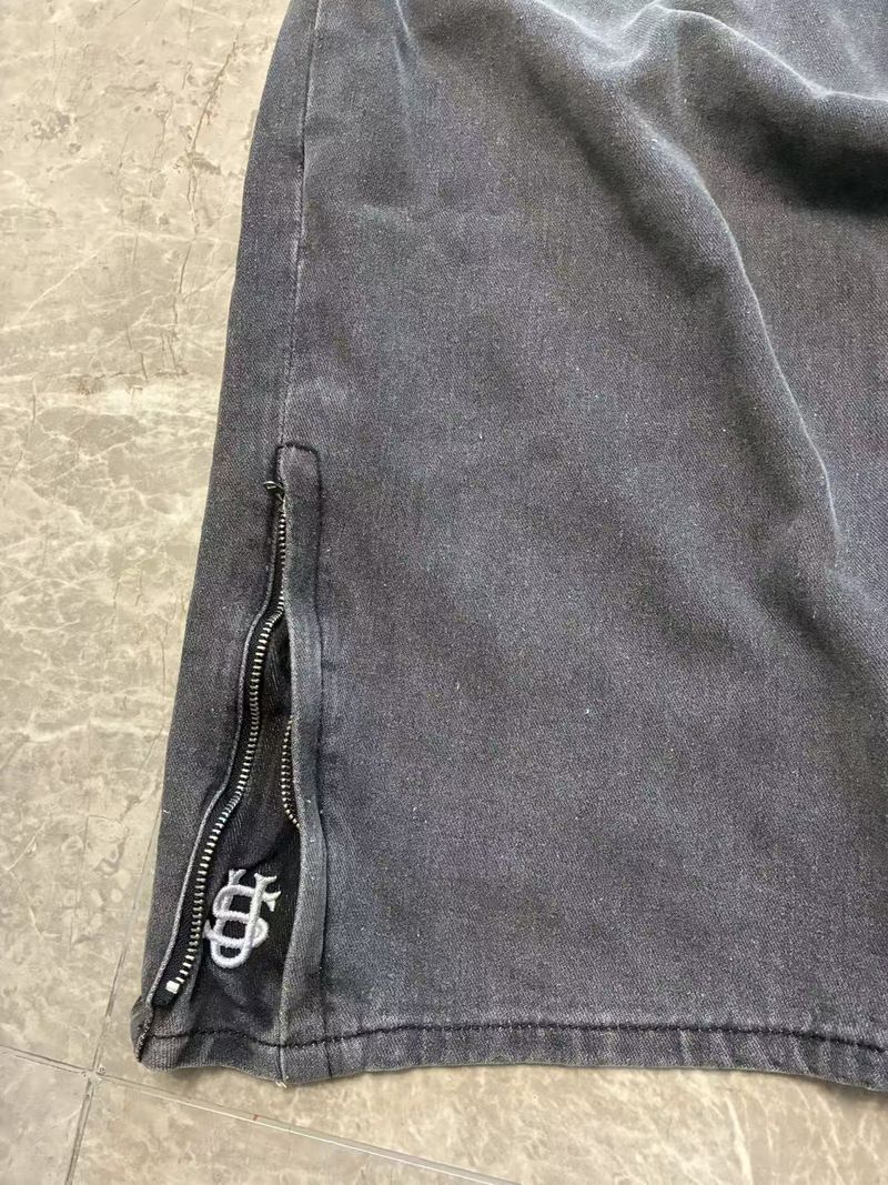 25e herfst Cross Border Europese en Amerikaanse heren retro gewassen geborduurde rechte jeans_voghion.com