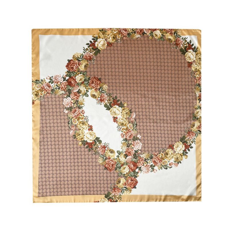 90 square female simulation headscarf, mother's gift, satin complexion, Ding silk scarf, digital printing, breathable_voghion.com