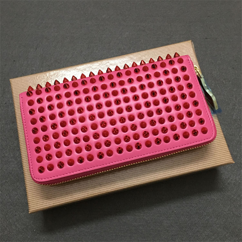 2022 neue Marke Design Punk Lange Zipper Niet Brieftasche Top Qualität Männer Frauen PU Leder Geldbörse_voghion.com