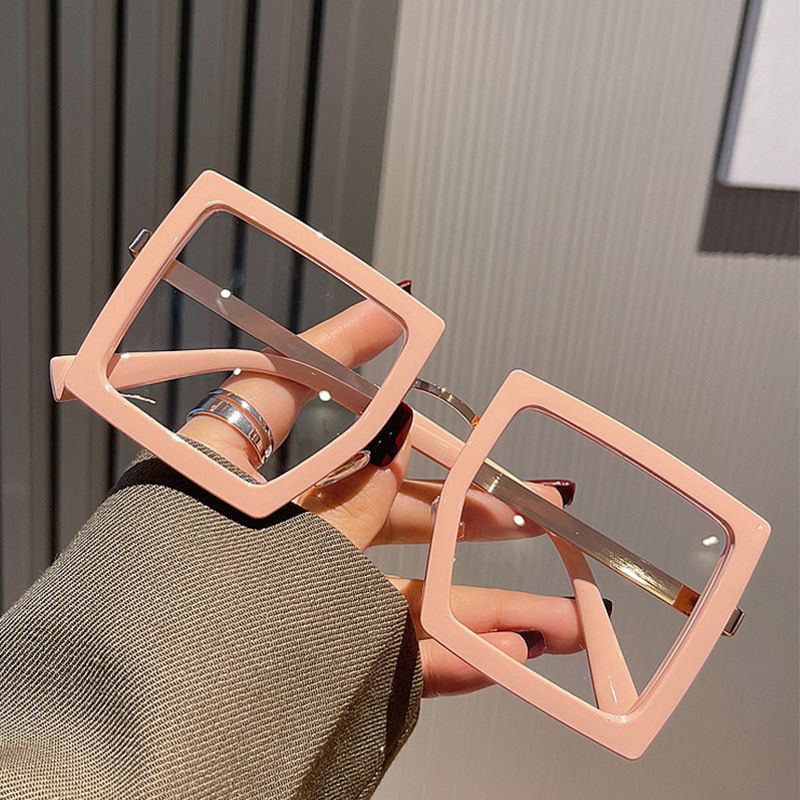 Lunettes d'ordinateur rétro surdimensionnées pour femmes, nouveau Style de grande myopie, blocage de la lumière bleue, monture carrée, lunettes de vue courtes_voghion.com