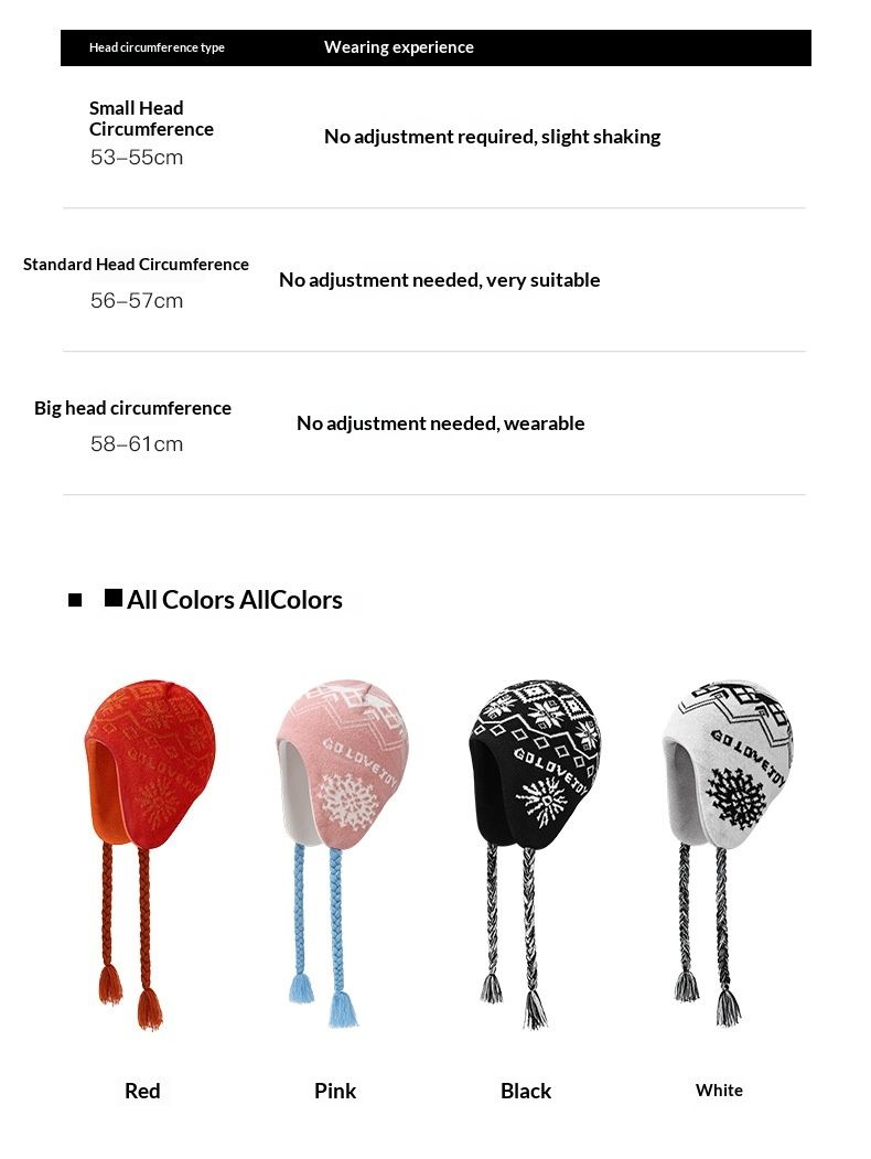 001 Golejue Nuovo cappello da sci lavorato a maglia per arrampicata all'aperto, ciclismo, escursionismo, antivento, caldo, freddo, foderato in pile, protezione per le orecchie spessa_voghion.com