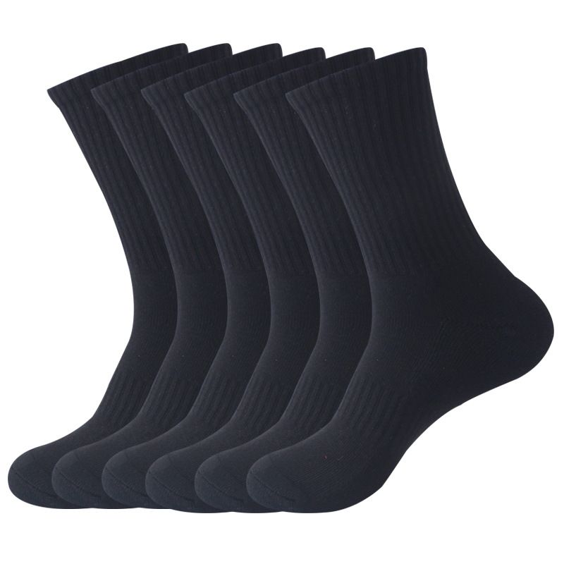 Calcetines de algodón gruesos y cálidos para hombre, calcetines de lana estirada, calcetines de tubo medio de alta elasticidad, calcetines deportivos con parte inferior de toalla_voghion.com