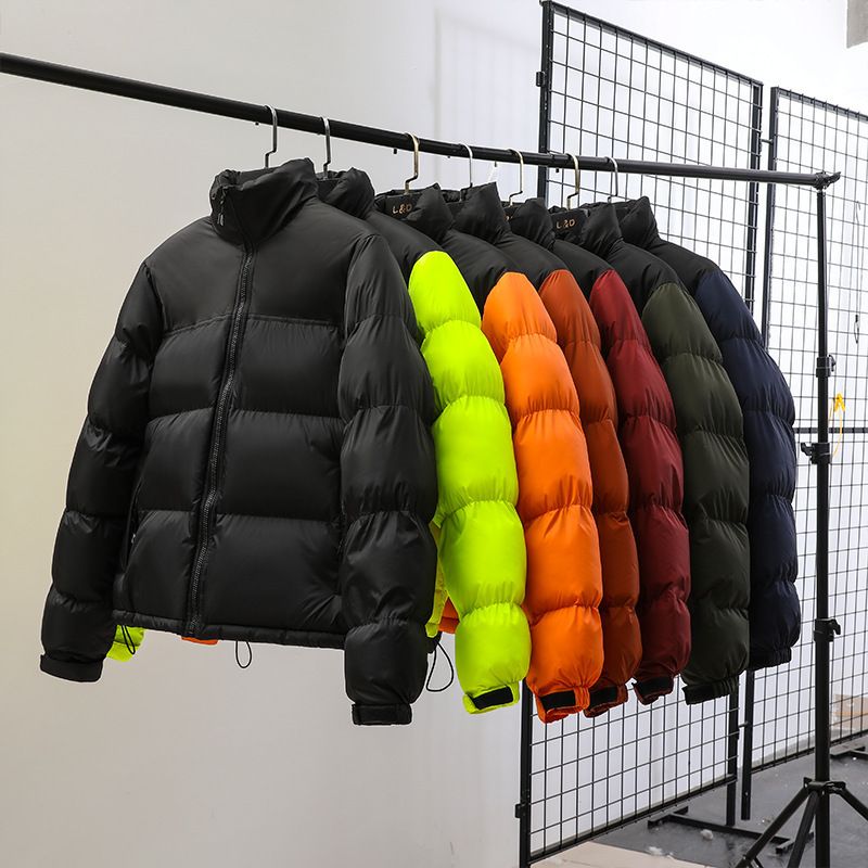 Nuovo stile 2024, giacca da uomo e da donna in cotone caldo e spesso, personalizzabile, corta, coreana, alla moda, da coppia, a blocchi di colore_voghion.com