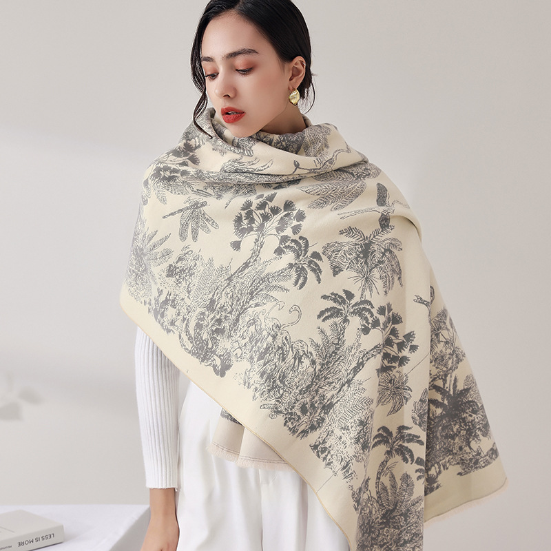 Autunno e inverno nuova sciarpa spessa da donna tutta cintura scialle in cashmere imitazione double face grigio senior_voghion.com