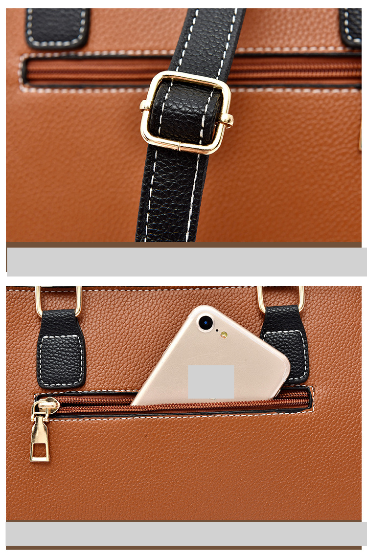 Taschen für Frauen Damentasche koreanische Version der dreiteiligen Mutter-Kind-Tasche Handtasche Schulter Messenger Bag Muttertasche_voghion.com