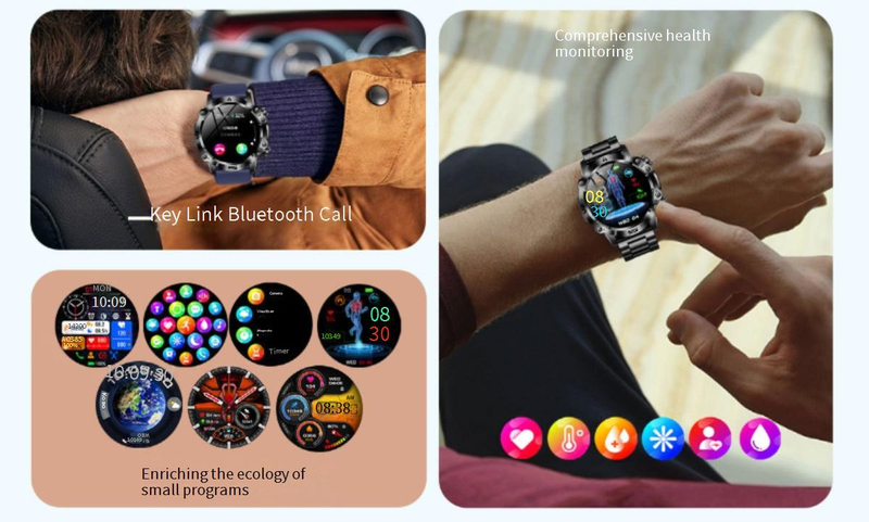 Smart Watches Dedicated ET482 Smart Watch Outdoor Sports AMOLDE HD ECG Bluetooth Call Non Invasive Blood Sugar_voghion.com
