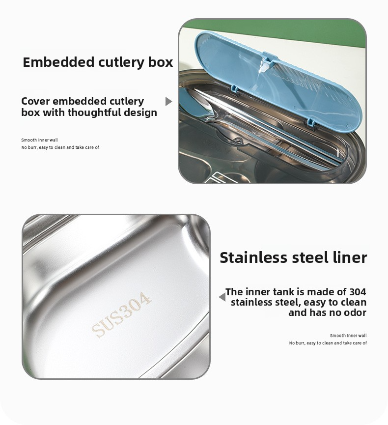 304 Stainless Steel Lunch Box With Leakproof Lid – 4/5-Compartment Bento For Adults (Insulated Eco-Friendly 1500ml With Utensils & Soup Bowl Options)_voghion.com