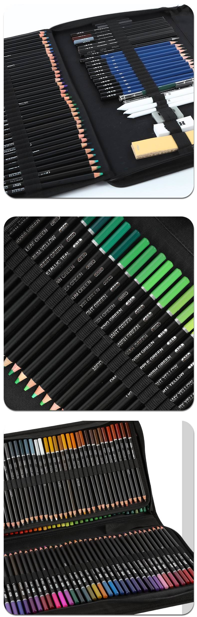 H&B 216-Piece Colored Pencil Set For Drawing, Sketching & Coloring – Premium Wooden Pencils With Vibrant Colors, Ideal For Artists & Beginners_voghion.com