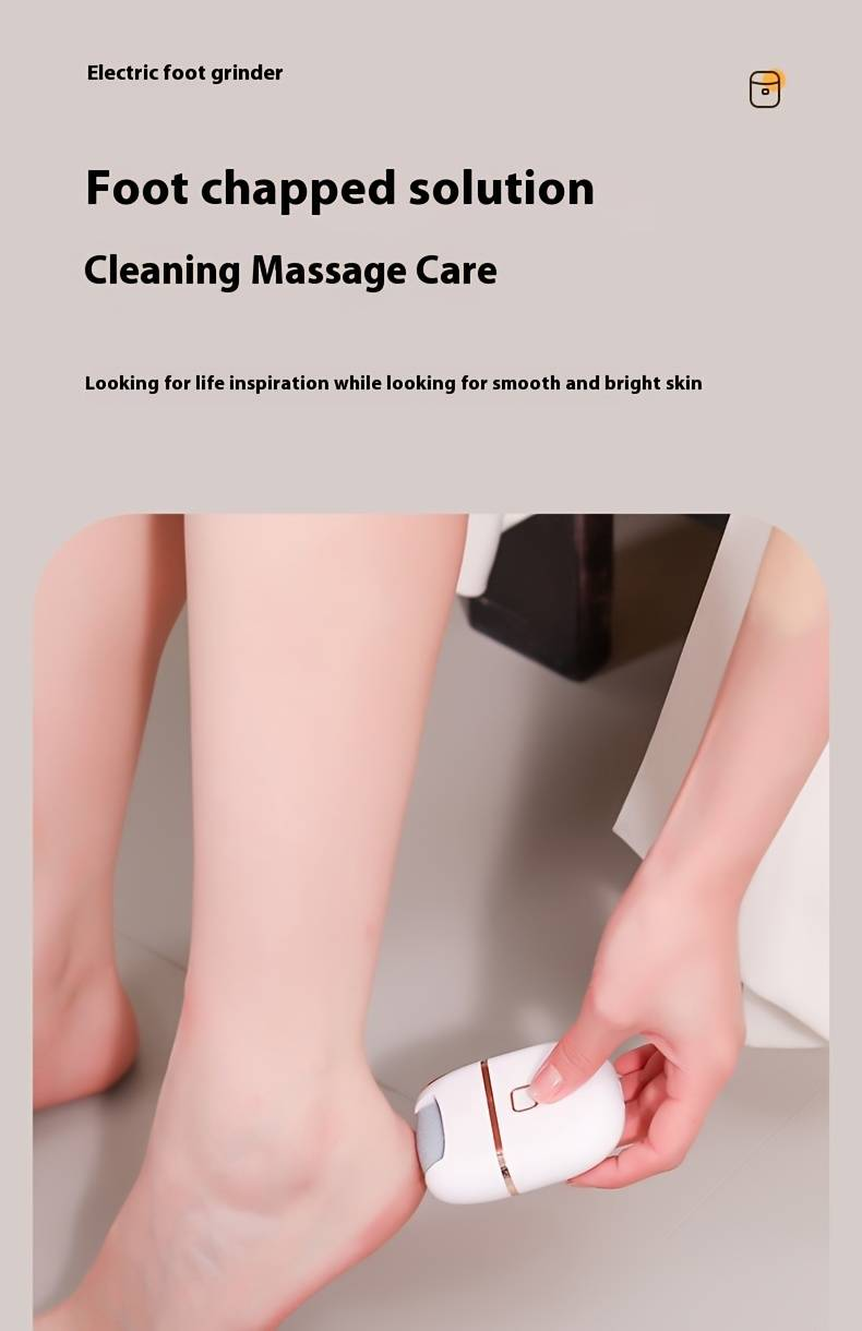 1 lixadeira elétrica recarregável para remover calosidades e calcanhares rachados, com 3 cabeças de lixa substituíveis e 2 configurações de velocidade_voghion.com