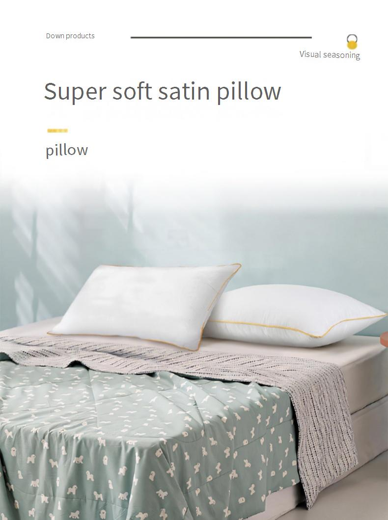 Cuscino in raso ultra morbido con altezza regolabile (20x28 pollici) - Imbottitura in fibra anallergica traspirante per chi dorme su un fianco o sulla schiena_voghion.com