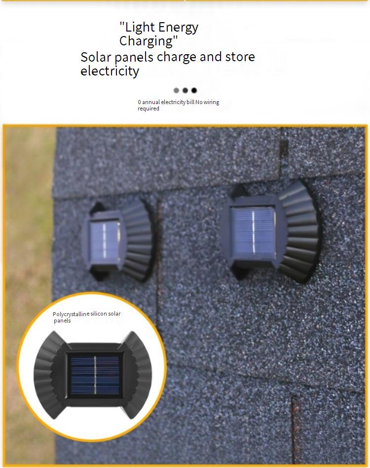 Solarne lampy ścienne, wodoodporne, zewnętrzne, oświetlenie ogrodowe, oświetlenie krajobrazu z oświetleniem góra-dół do patio_voghion.com