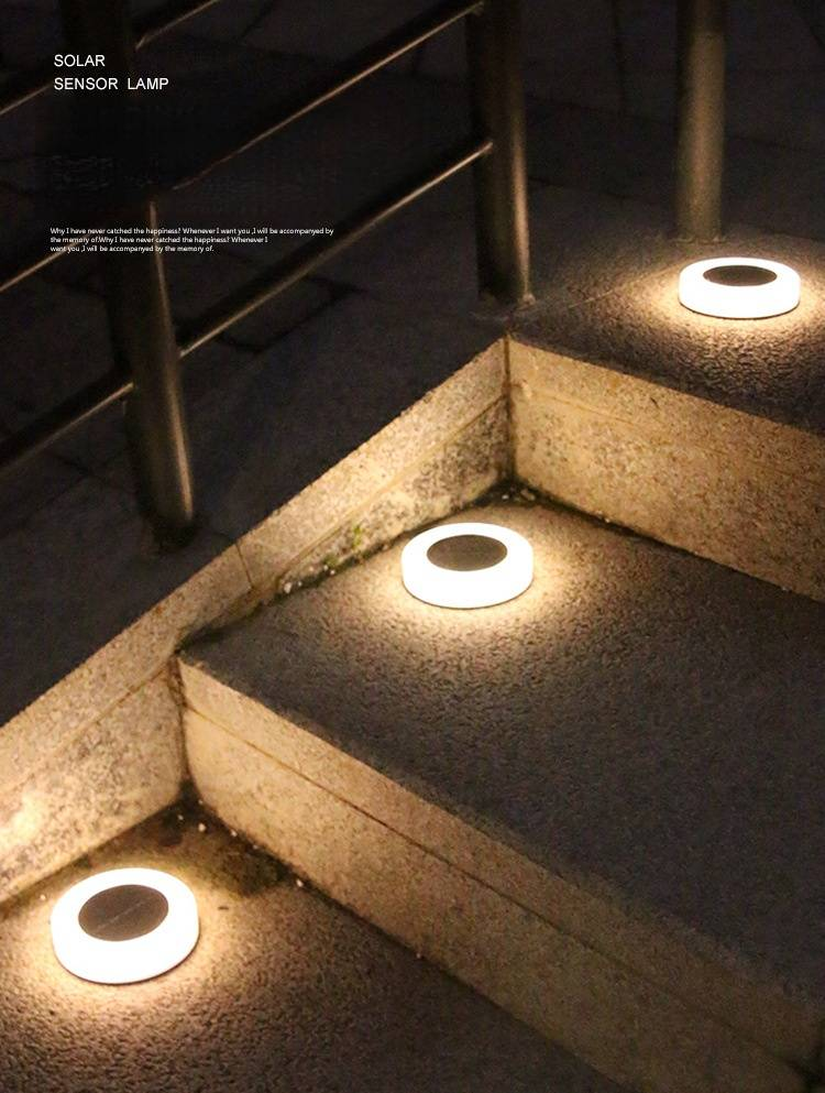 Solar-Bodenleuchten für den Außenbereich, wasserdicht, für Gartenwege, mit mattiertem, rundem Design, warmweiße/farbwechselnde LED, Schutzart IP65, für Terrasse, Deck, Gehweg_voghion.com