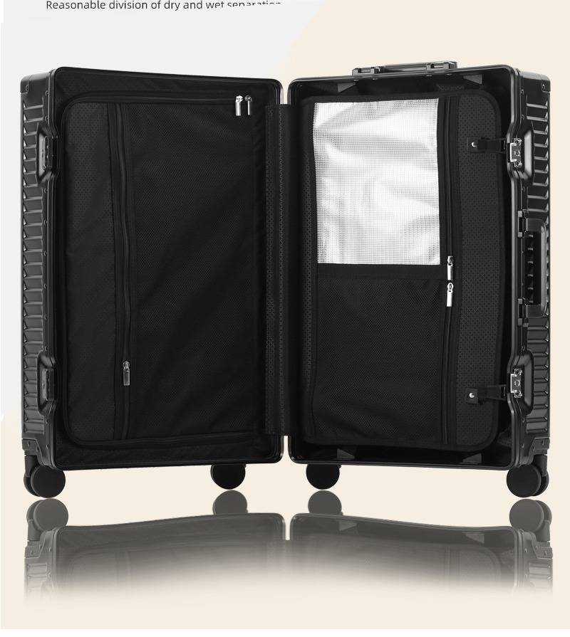 Bagaglio a mano ultraleggero in lega di alluminio e magnesio con porta di ricarica USB e lucchetto TSA - Valigia rigida con ruote da 20" e 24" per viaggi e affari_voghion.com