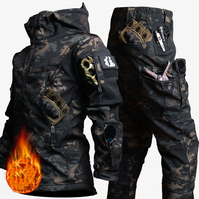 Veste tactique pour homme – Coupe-vent imperméable à capuche, vêtement de travail militaire d'hiver, manteau de randonnée en plein air (S-4XL)_voghion.com