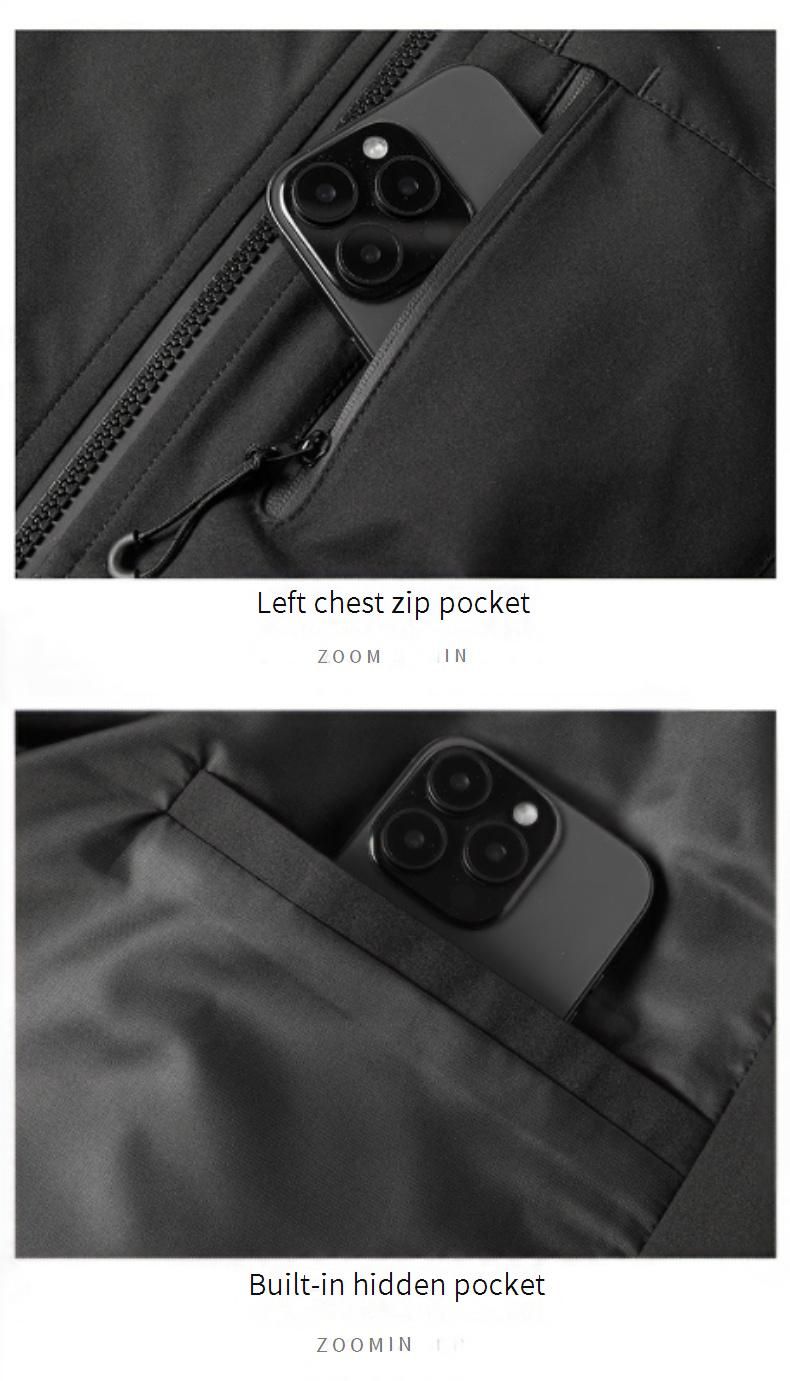 Men's Lightweight Windbreaker Jacket – Unisex Zip-Up Hooded Outerwear (4 Colors, Polyester Shell, Drop Shoulder Fit)_voghion.com