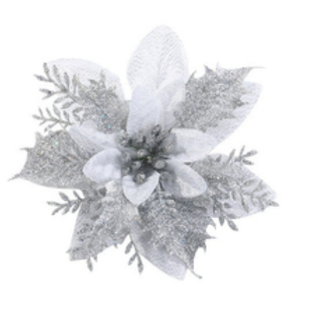 Décorations de Noël à paillettes en forme de fleur 3D ajourée de 15 cm, à saupoudrer soi-même, pour couronnes de sapin_voghion.com
