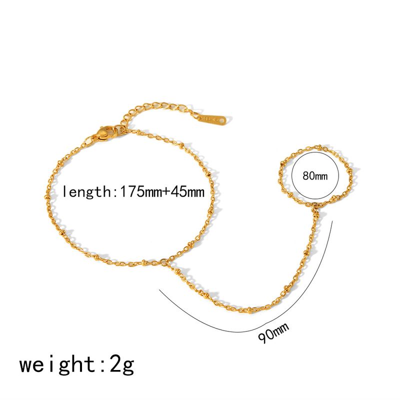 Gioiello con catena in acciaio inossidabile, intarsiato con diamanti, alla moda, elegante, stile casual da spiaggia, integrato al dito._voghion.com