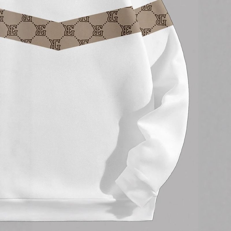 Elegantes Herren-Sweatshirt mit V-Ausschnitt, weiß, im angesagten Business-Casual-Stil für den Herbst._voghion.com