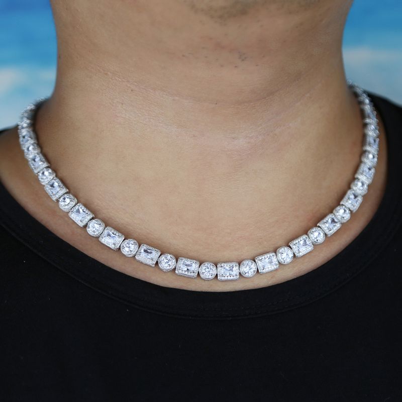 8mm ronde rechthoekige zirkoon ketting hiphop modetrend koppel ketting_voghion.com