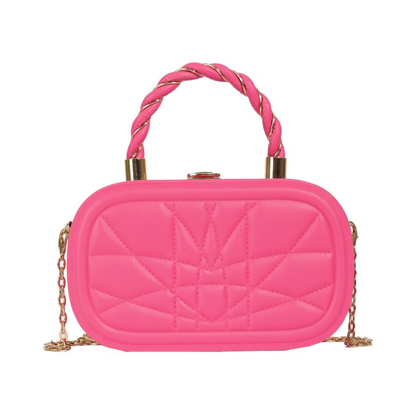 Neue strukturierte kleine 2024 Frühling Sommer Handtasche Box Kette Schulter Crossbody Tasche für Frauen_voghion.com
