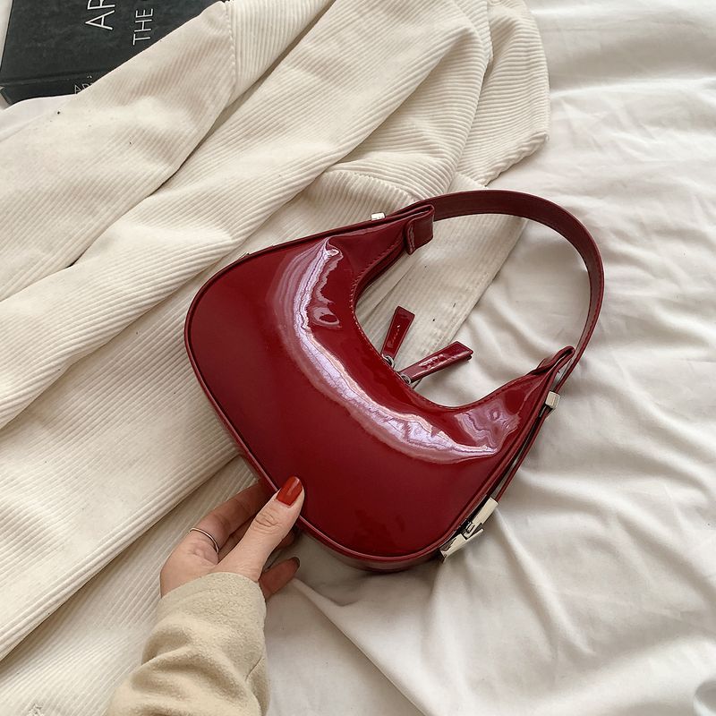 Félhold alakú Vintage PU bőr kis válltáska nőknek és lányoknak Hobo kézitáska retro piros női hónalj pénztárcák táskák_voghion.com