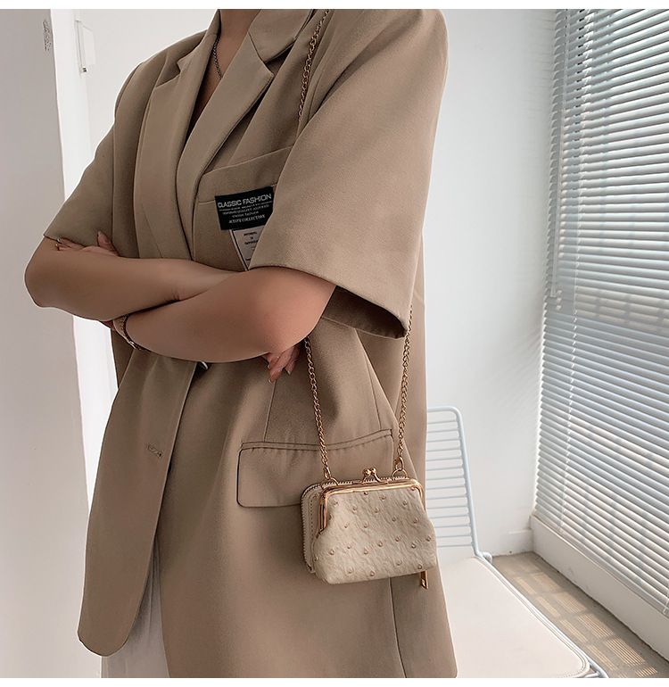 Torebka damska na jedno ramię, wzór strusia, mała torebka typu crossbody, tekstura popularna_voghion.com