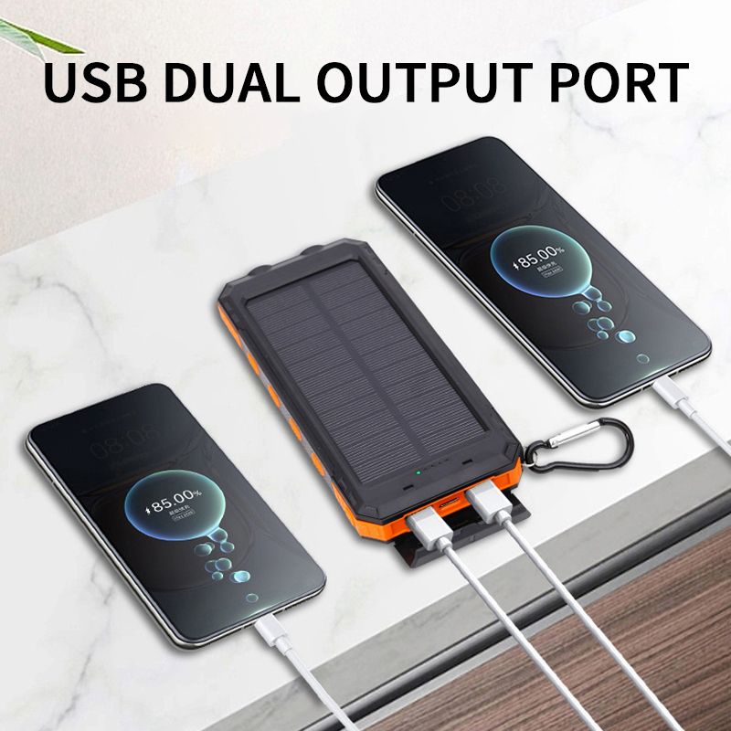20000 MAh Outdoor Solar External Battery Charging Power Bank For IPhone Huawei Travel Super Fast Charger_voghion.com