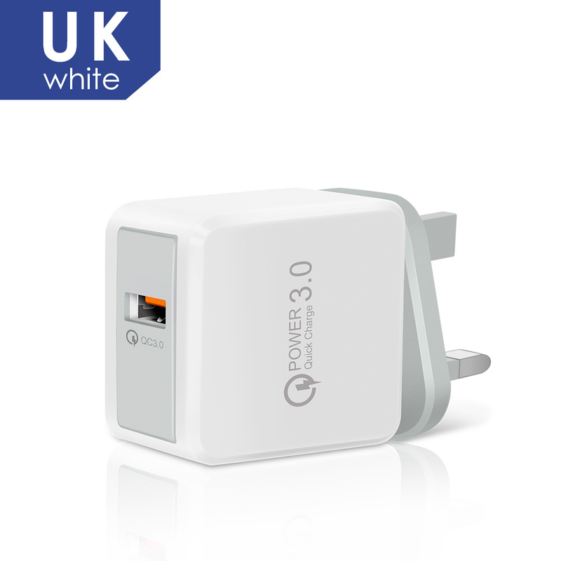 QC3.0 ātrais lādētājs 5V3A Lielbritānijas standarta mobilā tālruņa uzlādes galviņa 18W lieljaudas ceļojumu adapteris_voghion.com
