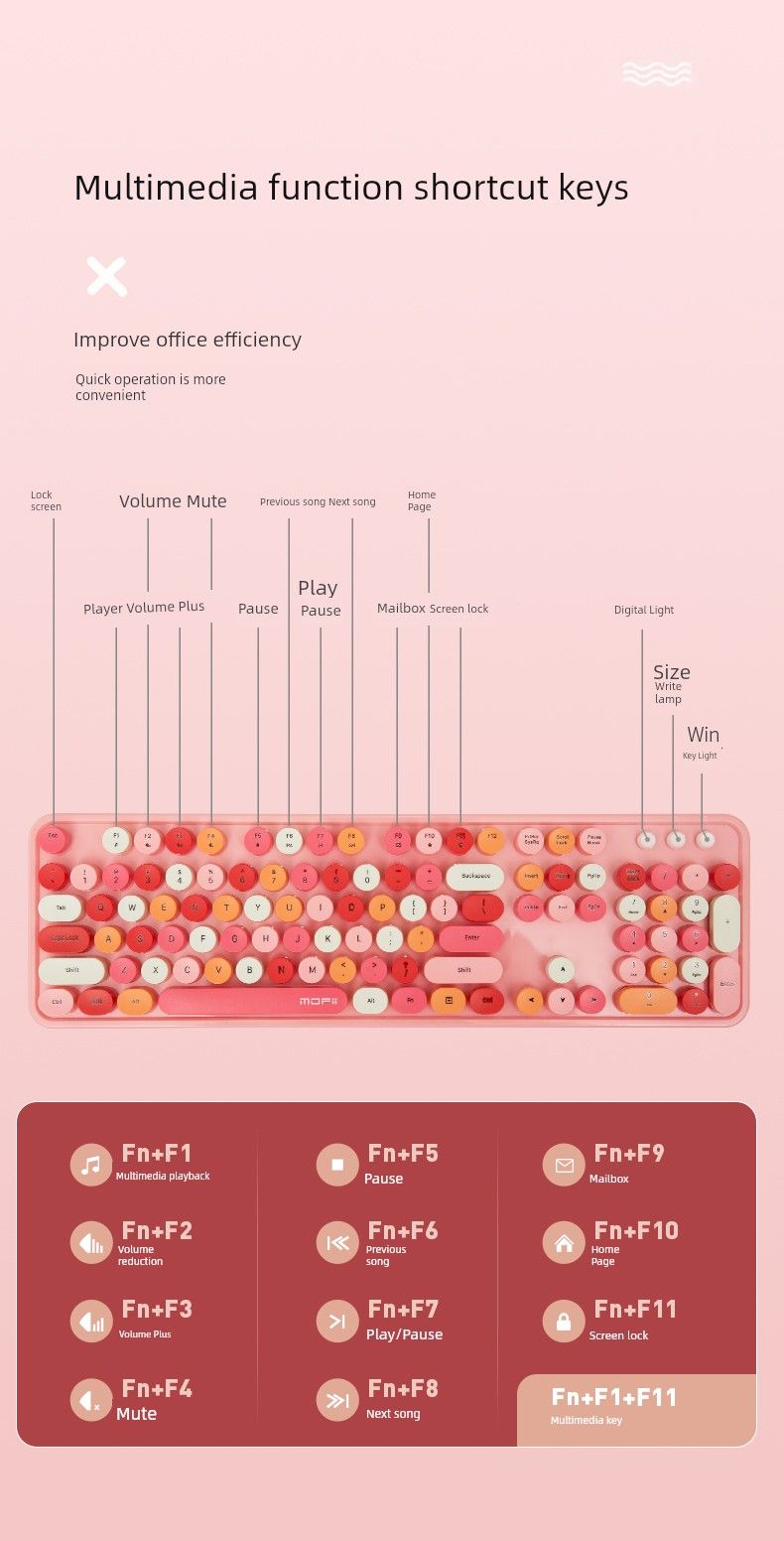 Mofii Milk Tea Warm Color Gut aussehende kabelgebundene Tastatur_voghion.com