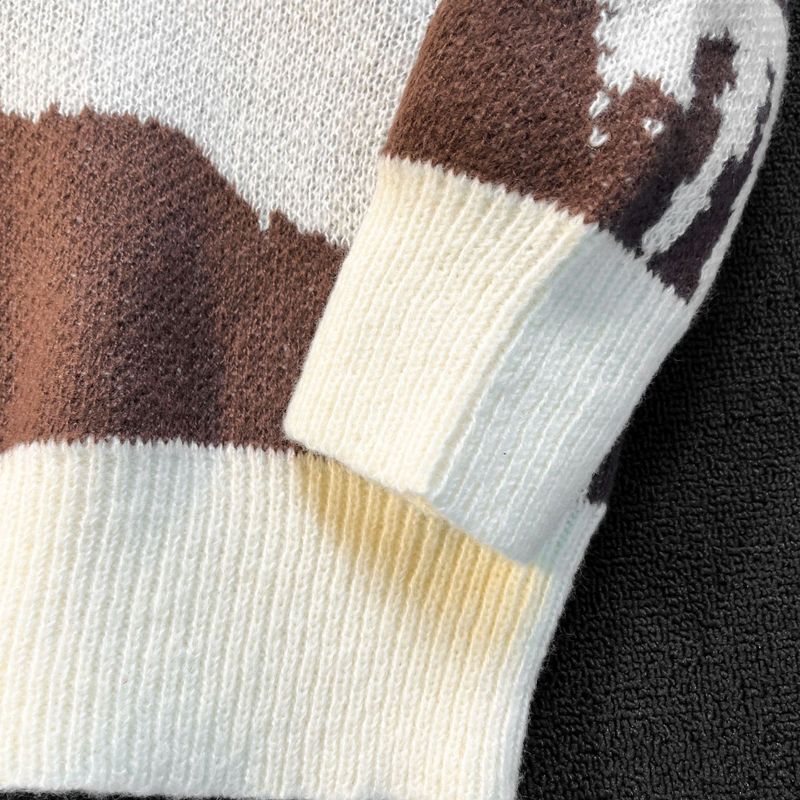 Maglione color-block retrò – Pullover oversize unisex con effetto tie-dye_voghion.com
