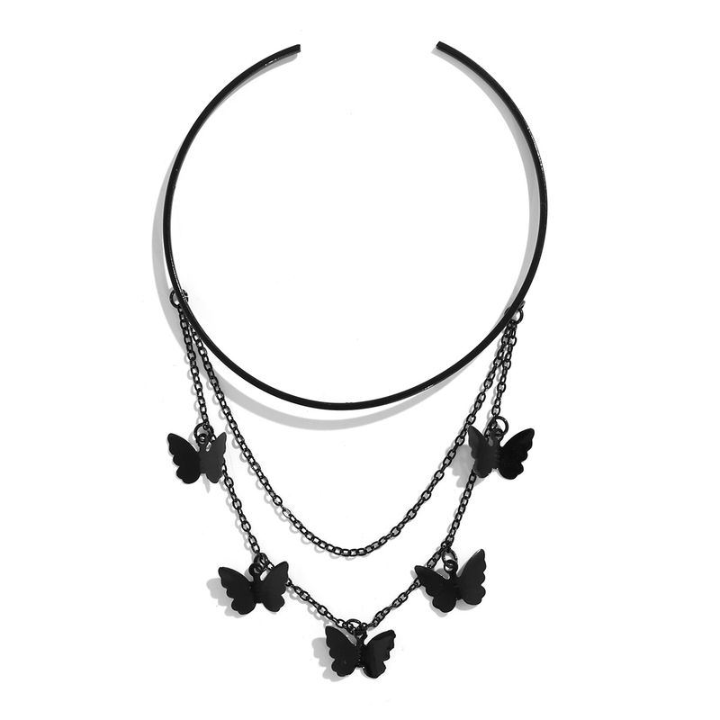 jewelry Sweet Cool Gothic Cross Butterfly Chain Multi Layer Open Arm Bracelet Leg Chain_voghion.com
