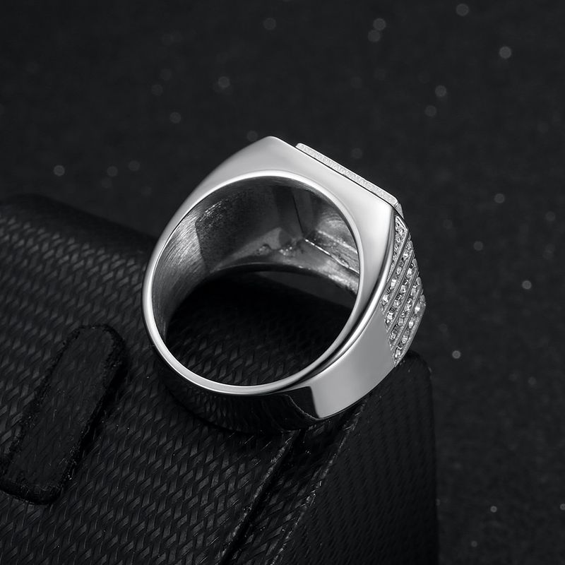Men's Jewelry Set Fashion New Hip Hop Nightclub Ring Titanium Steel Vacuum Gold Plated Luxury Full Diamond Men's Ring_voghion.com