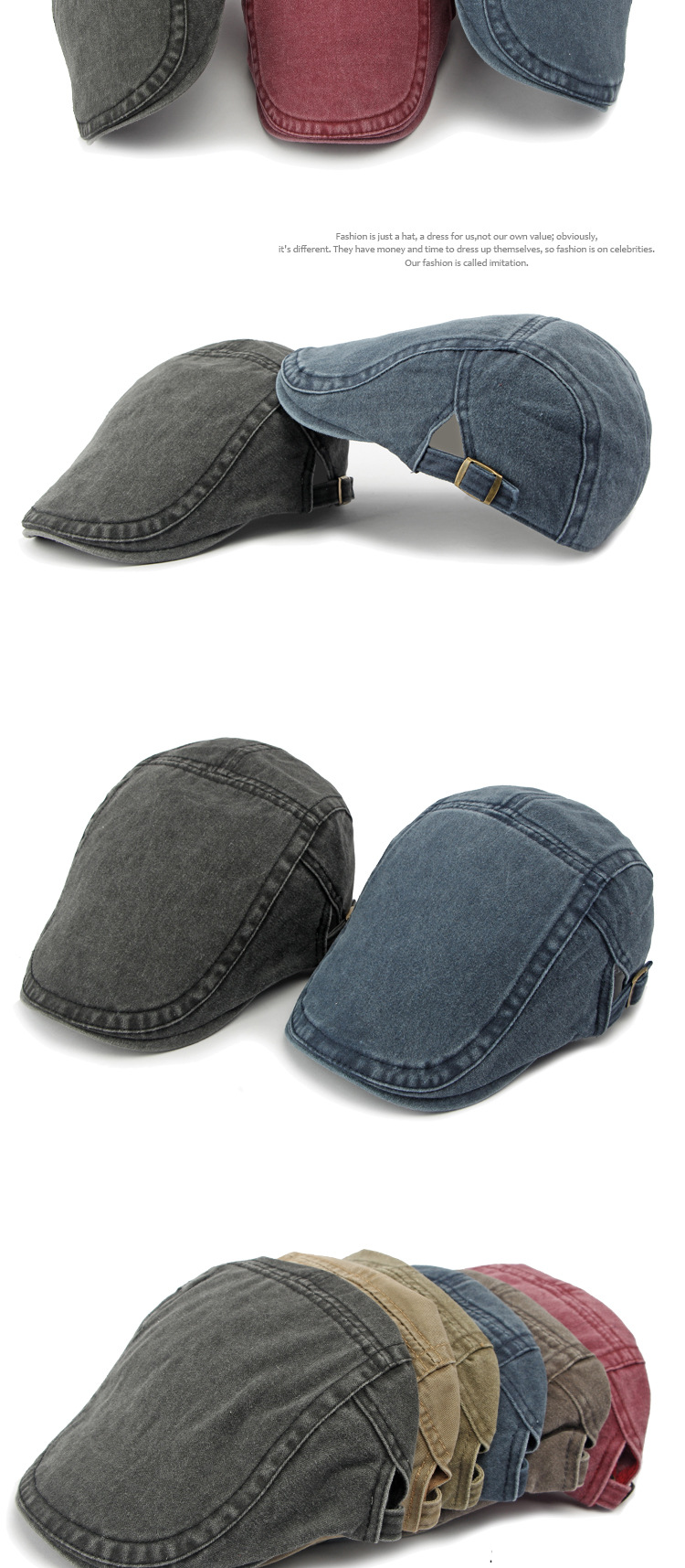Chapeau unisexe en coton lavé pour homme et femme, casquette simple, style rétro décontracté_voghion.com
